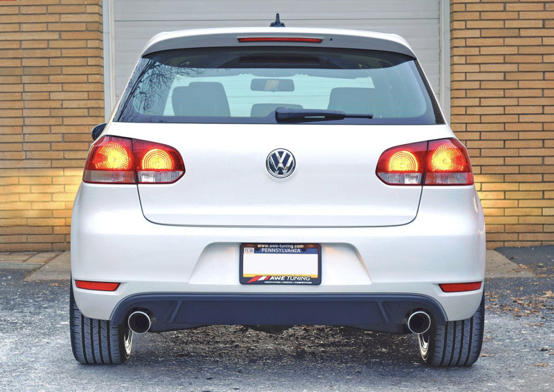 AWE Tuning Golf TDI (GTI Style) Performance Exhaust - Polished Silver Slash Cut Tips