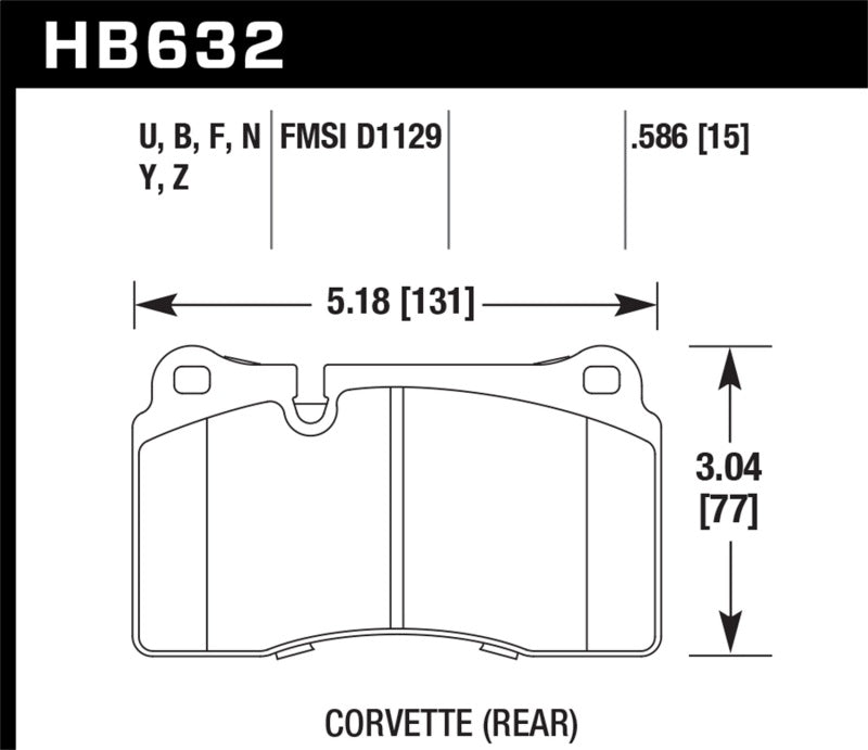 Hawk 09-11 Corvette Z06/09-13 ZR-1 (w/Carbon Ceramic Brakes & Iron Rotor) Rear DTC-70 Brake Pads