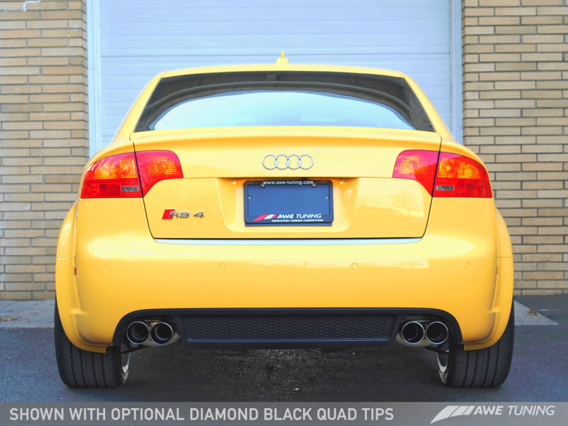 AWE Tuning Audi B7 RS4 Track Edition Exhaust - Diamond Black Tips