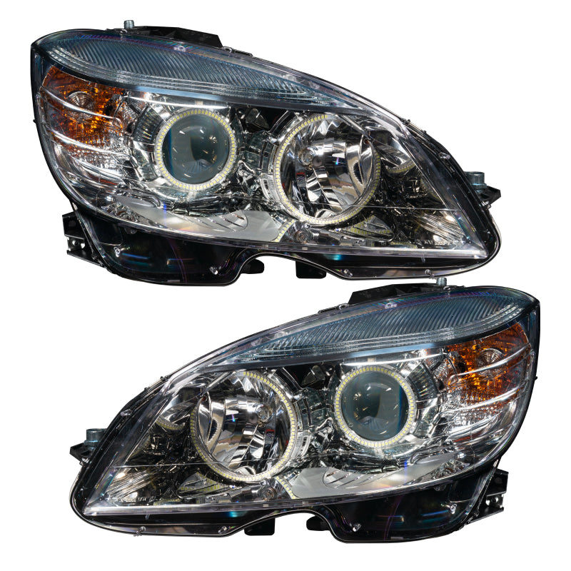 Oracle 08-11 Mercedes Benz C-Class Pre-Assembled Headlights - Chrome Housing - ColorSHIFT