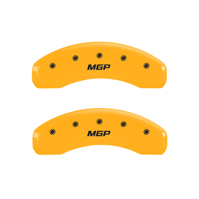 MGP 4 Caliper Covers Engraved Front & Rear MGP Yellow Finish Black Char 2011 Audi A4 Quattro