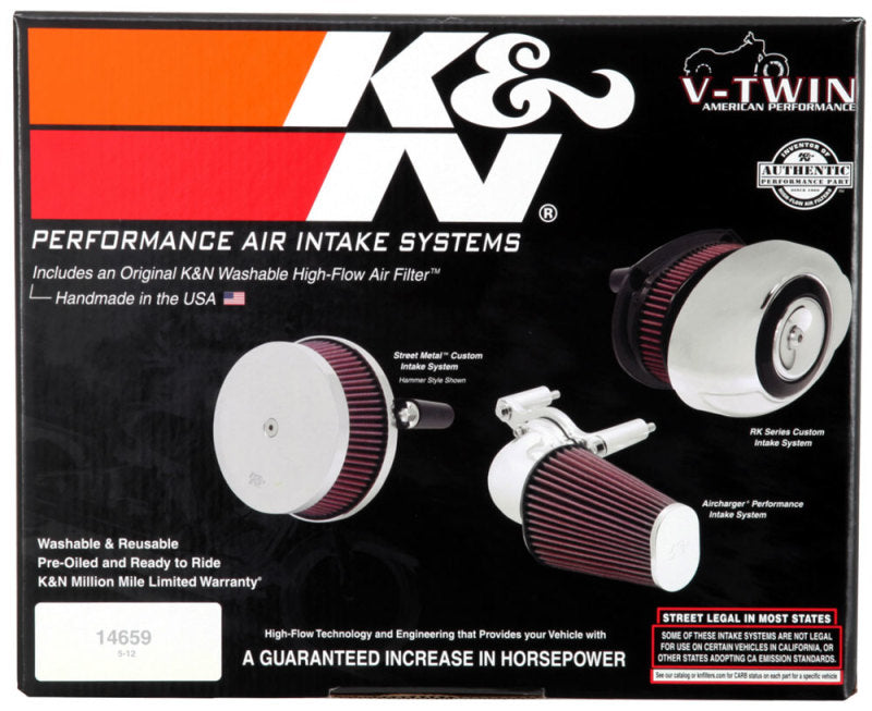 K&N Street Metal Intake System - Flare Lg Capacity Intake System-Harley Davidson