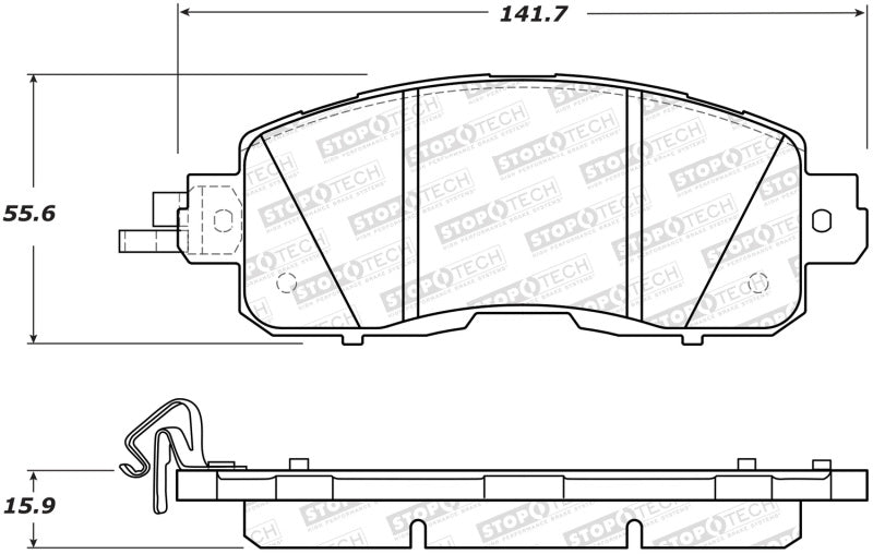 StopTech 13-17 Nissan Altima Street Performance Front Brake Pads