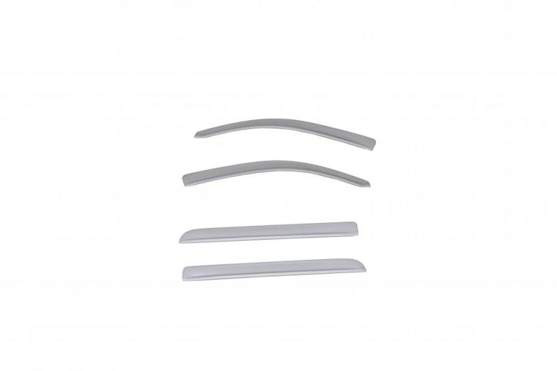 AVS 15-18 Chevy Silverado 1500 Crew Cab Low Profile Color Match Ventvisors 4pc - Silver Ice Metallic