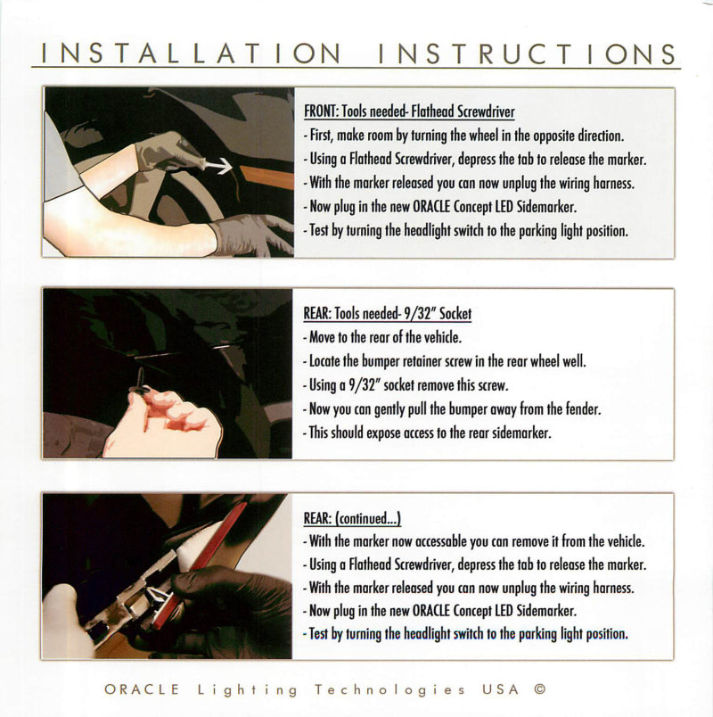 Oracle 10-15 Chevy Camaro Concept Sidemarker Set - Ghosted - Imperial Blue Metallic (GAP)