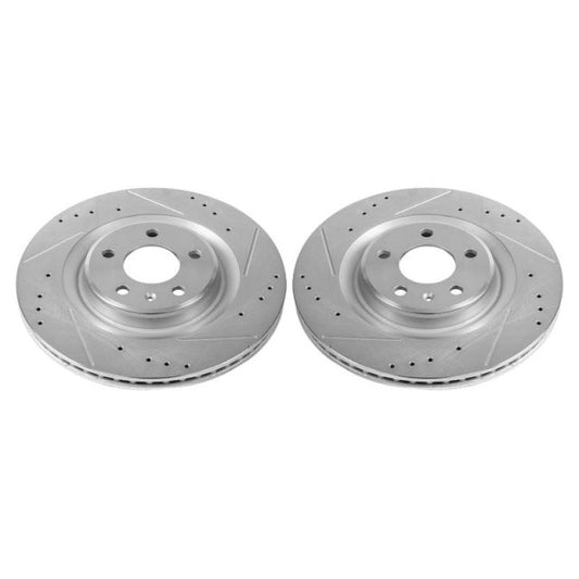 Power Stop 17-19 Audi A4 Rear Evolution Drilled & Slotted Rotors - Pair