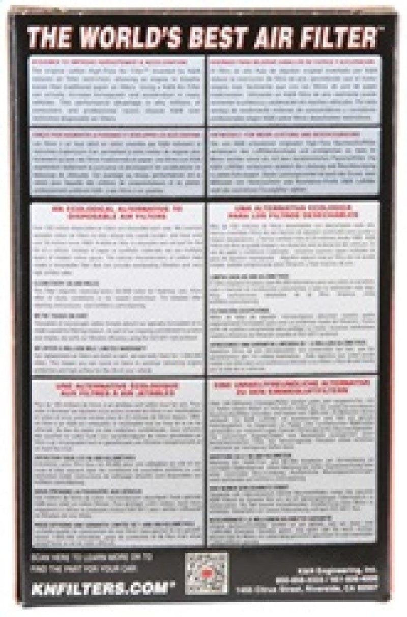 K&N Universal Chrome Filter 2in FLG / 3x4in Bottom / 2x3in Top / 2-3/4in Height (2 Per Box)